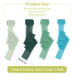 4 Rolls 4 Colors Polyester Raw Edged Ribbon&nbsp;OCOR-NB0001-81A