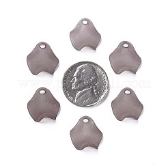 透明なアクリルビーズ  艶消し  花びら  濃いグレー  15x14.5x5mm  穴：2mm&nbsp;X-MACR-S373-106-D02