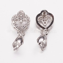Long-Lasting Plated Brass Micro Pave Cubic Zirconia Ice Pick Pinch Bails&nbsp;ZIRC-F069-21P