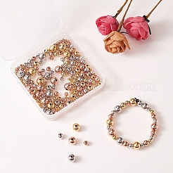 真鍮ビーズ  長持ちメッキ  ラウンド  ゴールドカラー  7x6.5mm  穴：1.8mm  100個/セット&nbsp;KK-SZ0001-10G-7mm