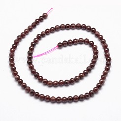 天然石ガーネットビーズ連売り  ラウンド  4~5mm  穴：1mm  約89個/連  15.5インチ&nbsp;X-G-P217-33-4mm