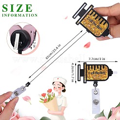 Sequin Quicksand Effect Acrylic & ABS Plastic Badge Reel&nbsp;AJEW-SZ0002-46F