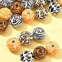 40Pcs 5 Colors Wood European Beads&nbsp;WOOD-FS0001-20
