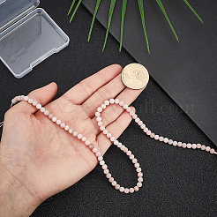 天然ピンクオパールビーズ1本  グレードAB  ラウンド  4mm  穴：0.5mm  約97個/連  15.3インチ（39cm）&nbsp;G-ME0001-34