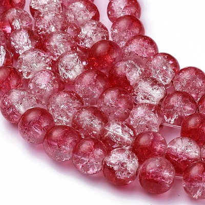 Baking Paint Crackle Glass Bead Strands&nbsp;CCG-S001-8mm-15-1