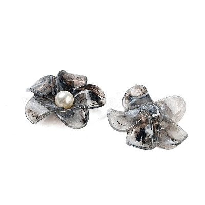アクリルカボション  花  ブラック  42x43.5x12mm&nbsp;OACR-M014-01A-03-1
