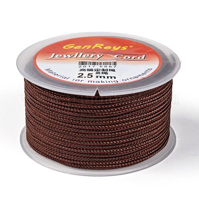 編み込みナイロン糸  染め  ダークコーヒー  2.5mm  約10.93ヤード（10m）/ロール&nbsp;NWIR-Z001-27-1