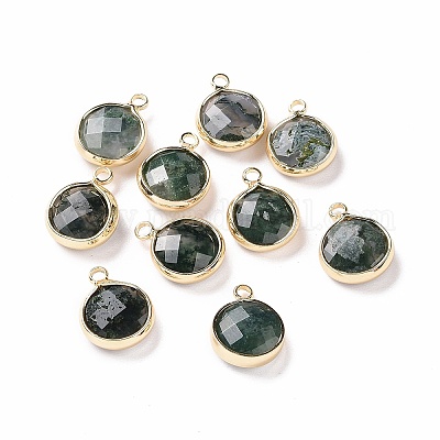 Natural Moss Agate Charms&nbsp;G-C023-04-1