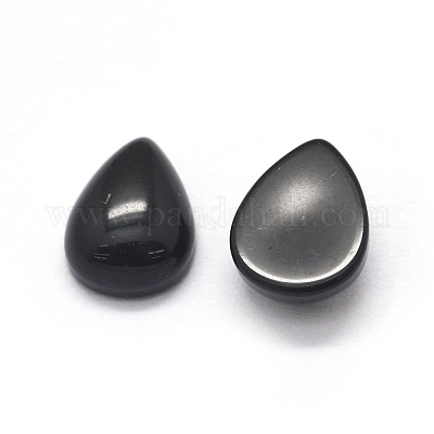 天然なオブシディアンカボション  ティアドロップ  8x6x3mm&nbsp;G-O175-22-10-1