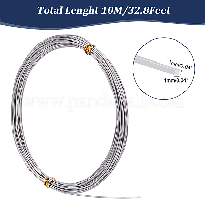 丸アルミ線  正方形  銀  1x1mm  約32.81フィート（10m）/ロール&nbsp;AW-WH0002-14-1