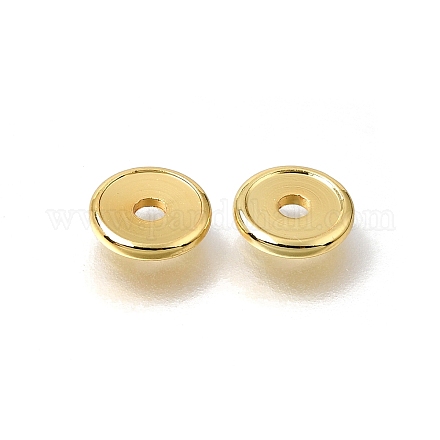 真鍮ビーズ  ディスク  ラックめっき  長持ちメッキ  ゴールドカラー  6.8x1.2mm  穴：1.8mm&nbsp;KK-CBA0DF0-18C-G-1