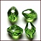 Imitation Austrian Crystal Beads, Grade AAA, K9 Glass, Faceted, Bicone, Lime Green, 10x13mm, Hole: 0.9~1mm