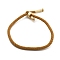 Cotton Cord Bracelets, with Brass Finding, Golden, Goldenrod, 8-1/2 inch(21.5cm)~9 inch(23cm)