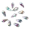 72Pcs Transparent Eletroplate Glass Charms, AB Colocr Plated, Faceted, Teardrop, Gray, 13x6.5mm