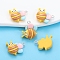 Resin Pendants, with Platinum Tone Loop, Bees, 22x20mm, Hole: 2mm