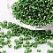 (Repacking Service Available) 6/0 Glass Seed Beads, Silver Lined Round Hole, Round, Lime Goreen, 4mm, Hole: 1.5mm, about 12G/bag