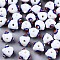 Handmade Bumpy Lampwork Beads, White, 10~11x11~12x7~8mm, Hole: 1.4~1.6mm