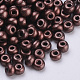 ベーキングペイント ガラスシードビーズ 8/0個  ラウンド  ココナッツブラウン  3x1.5~3mm  穴：1mm  約10000個/袋  約450 G /袋&nbsp;SEED-Q025-3mm-L04-2