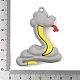 PVCペンダント  ヘビ  グレー  57x44x17mm  穴：3mm&nbsp;FIND-R002-03C-3