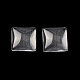 透明なガラスの正方形カボション  透明  10x10x4mm&nbsp;GGLA-S022-10mm-5