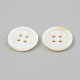 Natural 4-Hole Freshwater Shell Buttons&nbsp;BUTT-T011-01A-2