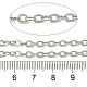 真鍮製アズキチェーン  ハンダ付け  スプールで  鉛フリー＆カドミウムフリー  長持ちメッキ  ラックめっき  オーバル  プラチナ  4.5x3x0.5mm&nbsp;CHC-B023-01P-2