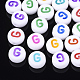 初期のアクリルビーズ  水平穴  フラットラウンド  ミックスカラー  文字.g  7x3.5~4mm  穴：1.2mm  約3700個/500g&nbsp;OACR-E001-20G-1