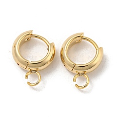 201 Stainless Steel Huggie Hoop Earring Findings, with Horizontal Loop and 316 Surgical Stainless Steel Pin, Real 24K Gold Plated, 11x4mm, Hole: 2.5mm, Pin: 1mm.