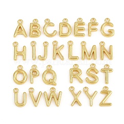 304 Stainless Steel Charms, Letter A-Z, Rack Plating, Long-Lasting Plated, Golden, 9~9.5x2.5~8.5x1.5~2mm, Hole: 1.2mm