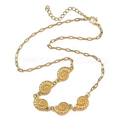 Ocean 304 Stainless Steel Conch Shell Shape Pendant Cable Chain Necklaces for Women&nbsp;NJEW-JN06311-01