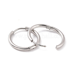 変色しない304ステンレススチール製女性用フープピアス  ステンレス鋼色  14ゲージ  15.5x1.6mm  ピン：0.7mm&nbsp;EJEW-F280-07C-P