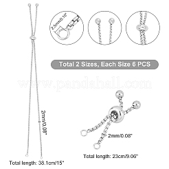 12Pcs 2 Style Adjustable 304 Stainless Steel Bracelet Making&nbsp;MAK-UN0001-22