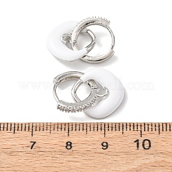 Brass Micro Pave Clear Cubic Zirconia Square Dangle Earrings Findings&nbsp;EJEW-A149-01A-P