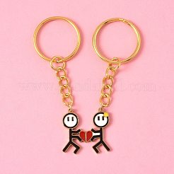 2Pcs 304 Stainless Steel Enamel Keychain&nbsp;KEYC-FS00034-01