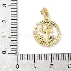 Brass Micro Pave Cubic Zirconia Pendants&nbsp;KK-S337-06G-B