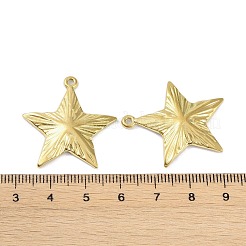 イオンプレーティング（IP）304ステンレスペンダント  星のチャーム  18KGP本金メッキ  30x28x3mm  穴：2mm&nbsp;STAS-R233-15G