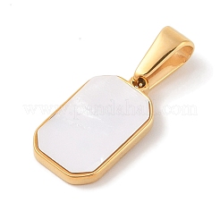 イオンプレーティング（IP）304ステンレスペンダント  アクリルと  正方形  ゴールドカラー  17.5x10x2mm  穴：7x3.5mm&nbsp;OACR-S041-01