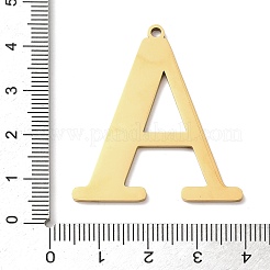 304ステンレスペンダント  文字L  18KGP本金メッキ  イオンプレーティング（ip）  文字a  40x35x1.4mm  穴：2mm&nbsp;X-STAS-C157-01G-A