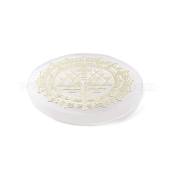Flat Round Natural Selenite Slice Coasters&nbsp;DJEW-C015-02G