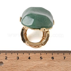 Natural Green Aventurine & Alloy Finger Rings for Women&nbsp;RJEW-G375-01G-02