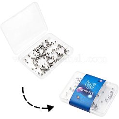 304ステンレススチールスペーサービーズ  コラム  ビーズコンテナ付  ステンレス鋼色  2x2mm  穴：0.9mm  約200個/箱&nbsp;STAS-UN0001-61P
