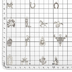 120Pcs 15 Styles Tibetan Style Alloy Pendants&nbsp;TIBE-PH0002-15