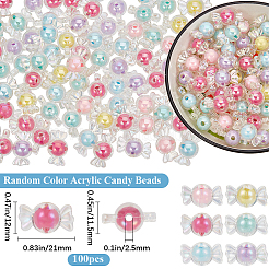 100Pcs Transparent Acrylic Beads&nbsp;TACR-SP0001-19