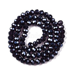 電気メッキガラスビーズセット  パール光沢メッキ  多面カット  ロンデル  スレートブルー  6x5mm  穴：1mm  約80~85個/連  38~40cm&nbsp;LS-EGLA-A044-T6mm-A15