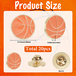 20Pcs Sport Enamel Pins&nbsp;JEWB-SC0001-62C
