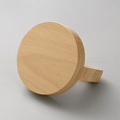 ハンドル付き松材スタンピングプレート  フラットラウンド  モカシン  109x101x78.8mm&nbsp;TOOL-WH0155-216B