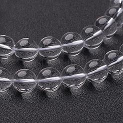 合成クオーツクリスタルビーズ連売り  ロッククリスタルビーズ  ラウンド  透明  透明  10mm  穴：1mm  約39個/連  15.5インチ&nbsp;GSR10mmA039-1