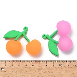 ポリ塩化ビニールのプラスチックチャーム  チェリー  ミックスカラー  42.5x54x20.5mm  穴：2.6mm&nbsp;PVC-G006-01