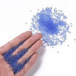 ガラスシードビーズ  トランスペアレント  ラウンド  ライトブルー  12/0  2mm  穴：1mm  約2000粒/30g&nbsp;X2-SEED-A004-2mm-6