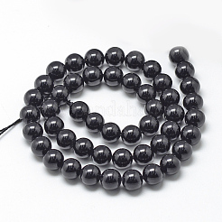 天然石ブラックトルマリンビーズ連売り  ラウンド  4~5mm  穴：1mm  約100個/連  38cm&nbsp;G-R446-4mm-19